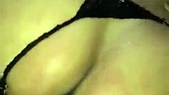 she bends over with thong on the side for rough hidden sex