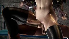 Yuffie cums in Tifa's mouth in double futa