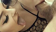 why are these phat ass brunette bombshells getting fucked and deepthroated by thick cock in a threesome