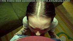 public agent santa helper gives blowjob