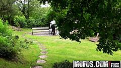 nomi malone spied in backyard threesome with milf and slave