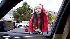 public agent santa helper gives blowjob