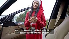 public agent santa helper gives blowjob