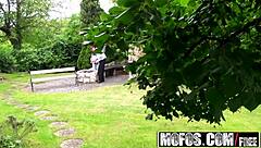 nomi malone spied in backyard threesome with milf and slave