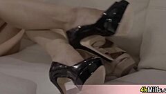 Angelina Gives Intense Blowjob In Heels And Lingerie