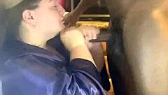 bbw gives sloppy blowjob to big black cock