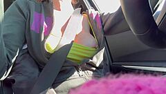 Italian Milf Flashes In Car