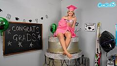 horny busty college girl masturbates