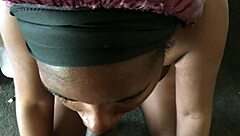 Deep throating his dick until he cums on ass