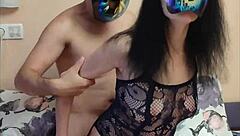 Milf with beautiful ass filming porno