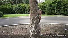 Horny Pawg Sunny Lane Masturbates in Car's Back Seat