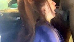 bbw gives sloppy blowjob to big black cock