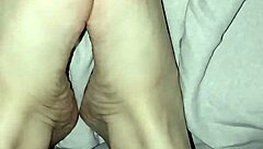 gretala shows her bare natural feet without polish in fetish scene