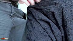 Young Spanish babe in fishnets enjoys a close-up session.