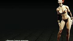 In Metro Last Light, redhead whore undresses revealing big tits in striptease