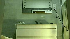 Hot shaved girl with big tits arrives for casting but gets porn shooting in bathroom