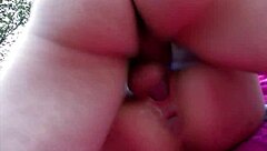 In the forest, they fuck bareback with her wet tight pussy gripping him passionately.