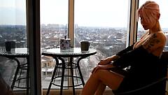 Morning Coffee And Passionate Sex In Front Of The Whole City