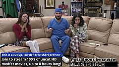 solana spits out doctor's load, then he fucks and cums on her