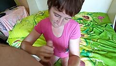 Ukrainian MILF Blows, Licks Ass, Swallows Cum!