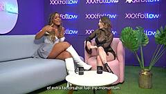 Latina milf carla morelli rides monster cock wildly in interview.