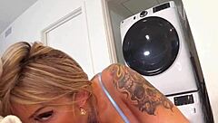 Big Butt Roommate Stephanie Love Stuck In Dryer, Gets Doggystyle Bareback Sex With Monster Cock