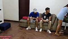 dancing with stepdad and stepbro, they fill my pussy with cum