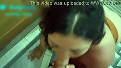 Intense Sex on Building Stairs with Lover While Cuckold Husband Watches Kissing and Touching