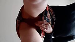 brunette cums on face masturbating