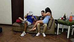 dancing with stepdad and stepbro, they fill my pussy with cum