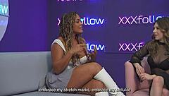 Latina milf carla morelli rides monster cock wildly in interview.