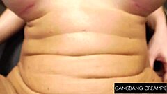 Big tittied danish babe in fishnets bent over for gangbang