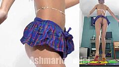 Wanna see braless upskirt with no panties?