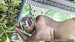 Hot Ebony Girl Fucked Doggystyle Outside Husband's House