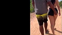 Brazilian Chubby Babe Blowjob Handjob Bent Over Cock Outdoor Dirt Road!