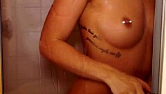 using dildo in shower for self-pleasure at home