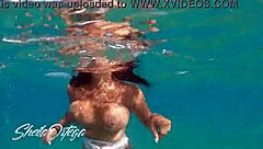 pornstar sheila ortega sucks and fucks underwater during wild snorkeling session.