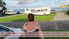 Kiwi MILF pisses outdoors at campground.