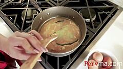 Descriptive getting head from big tits stepmom while making eggs before fertilizing her eggs.