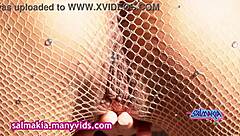 Latina Brunette Shares Bed With Toys And Fingering