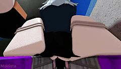 woman sees saleswoman riding bbc in store, joins for groping and fucking