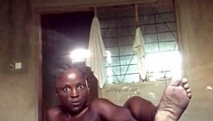 Crazy lover fingers pussy hard until she cums, then licks fingers clean