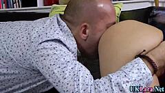 Mouth Cummed Brit RIDES Monster Cock!