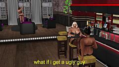 Wife enjoys lap dance at night club.