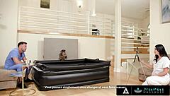 sexy masseuse gal ritchie gets facial after coworker fuck