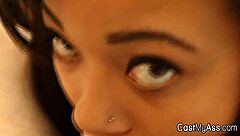 Perky ebony teen amateur blows in g-string!