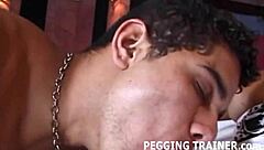 Femdom humiliates guy by fucking his ass with big strapon