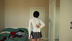 try on new clothes skirts pants tops blouses