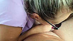 Mom's friend gives BJ in car