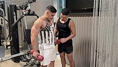 horny in the gym with beautiful shorts